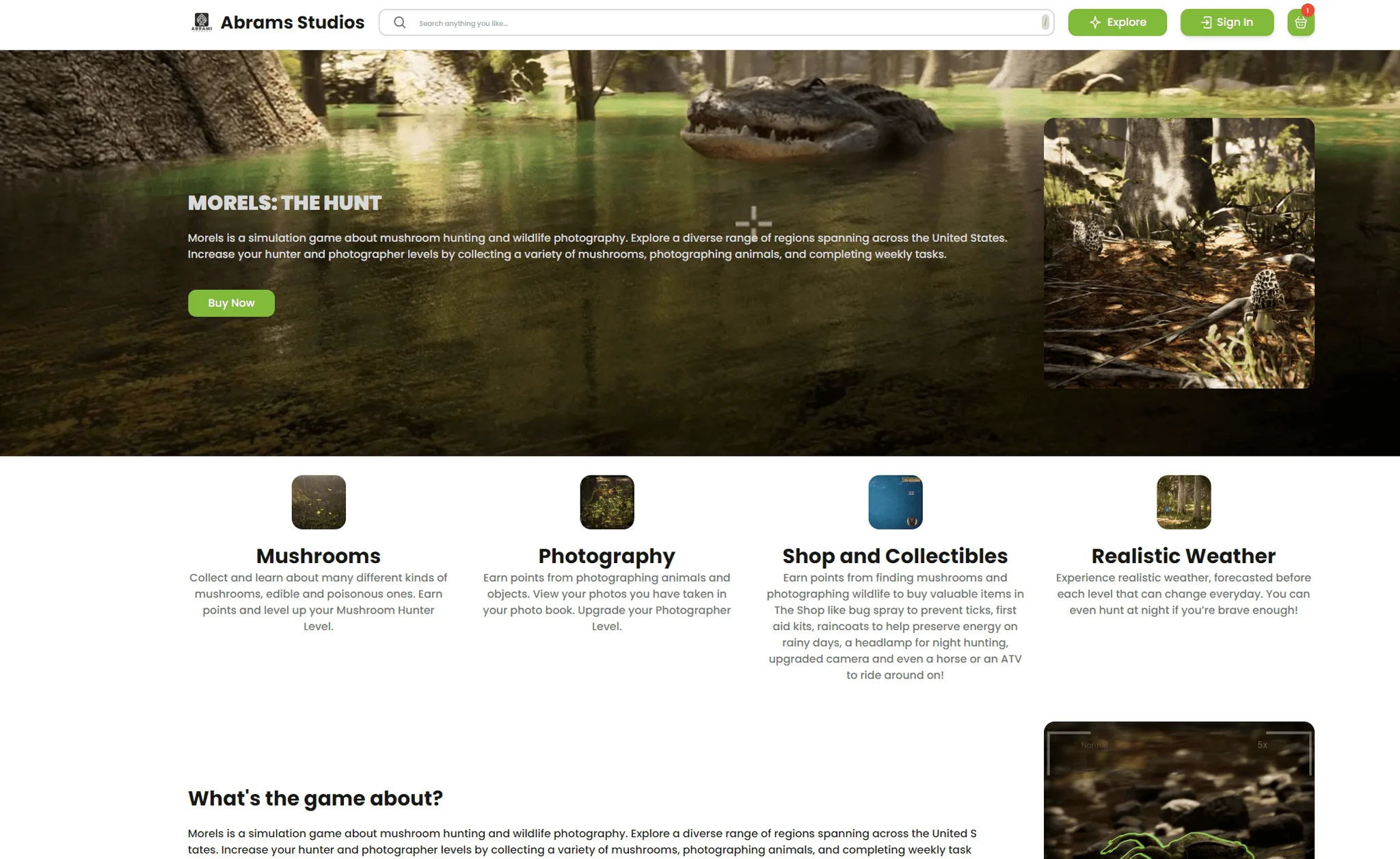 A web shop built in minutes for Abrams Studios.