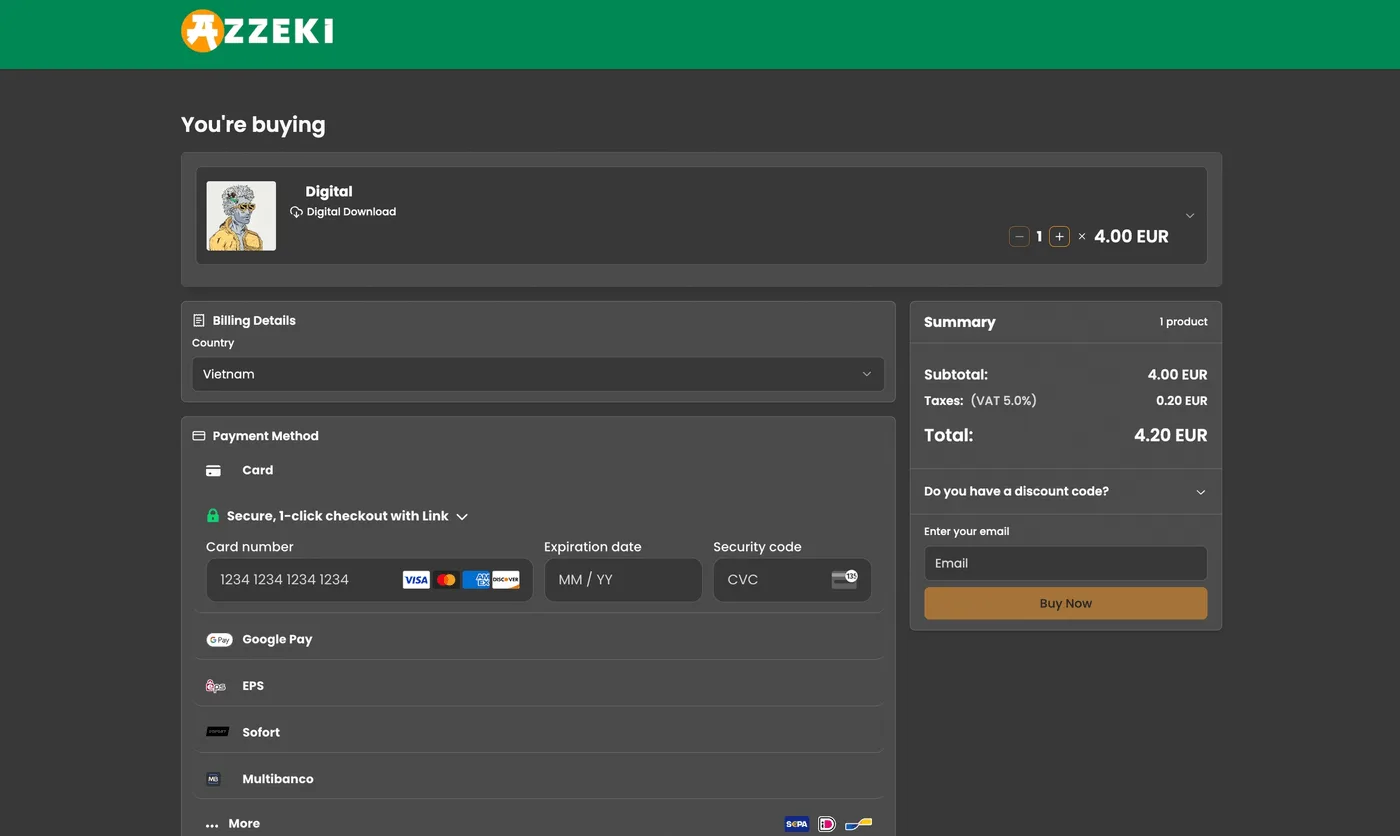 A Fungies hosted checkout page with localised pricing and payment methods.