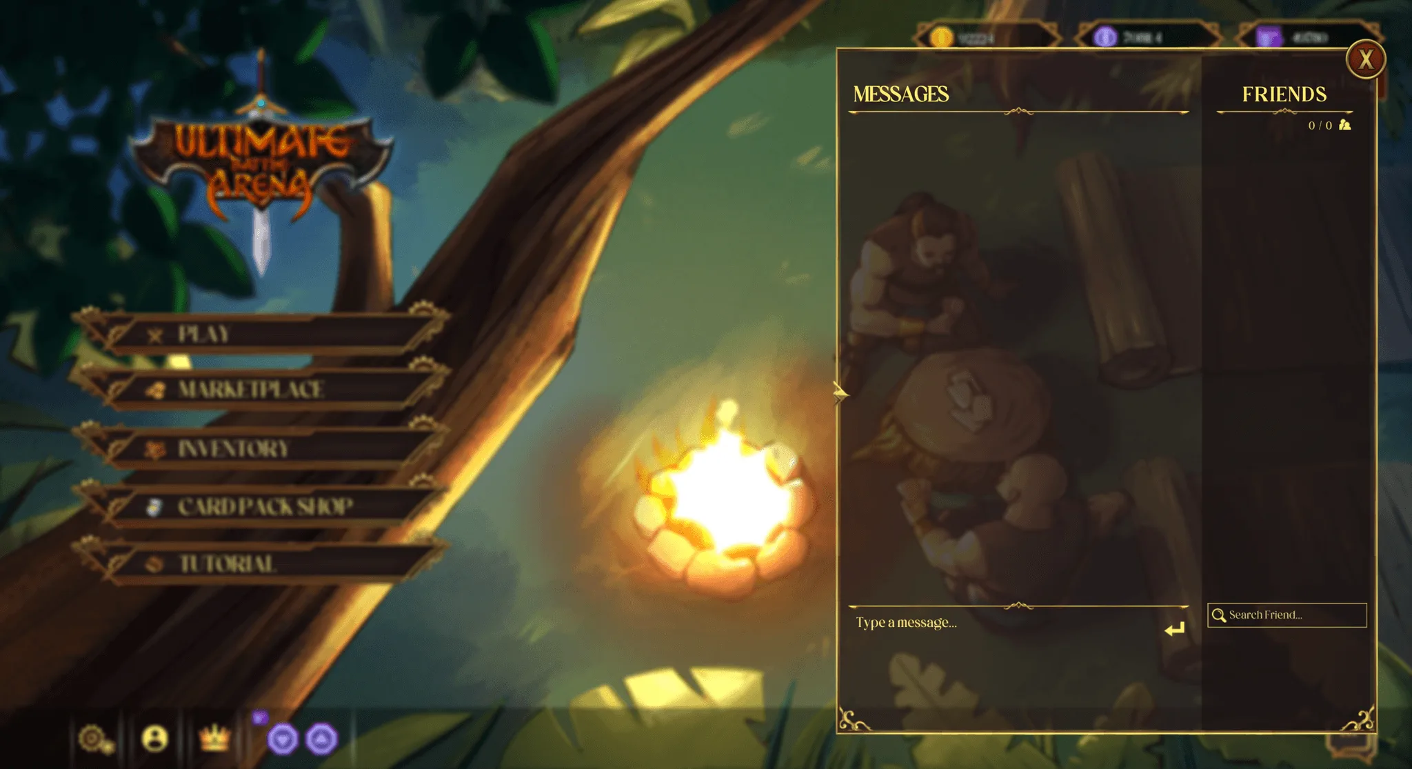 Messages and a friends list, built into the client.