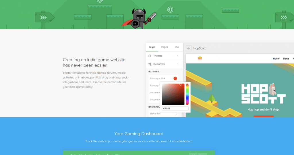 How to build an indie game website?