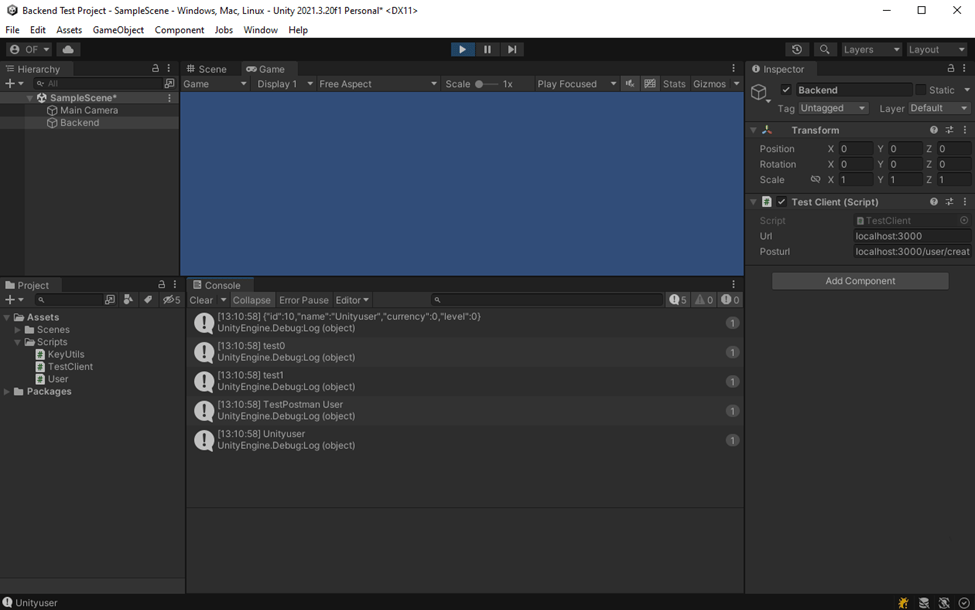 Making a REST service integrated with MongoDB, Node.js, and Unity
