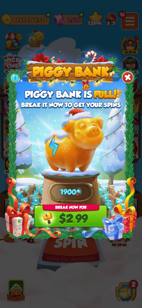 Piggy Bank monetization mechanism for mobile games