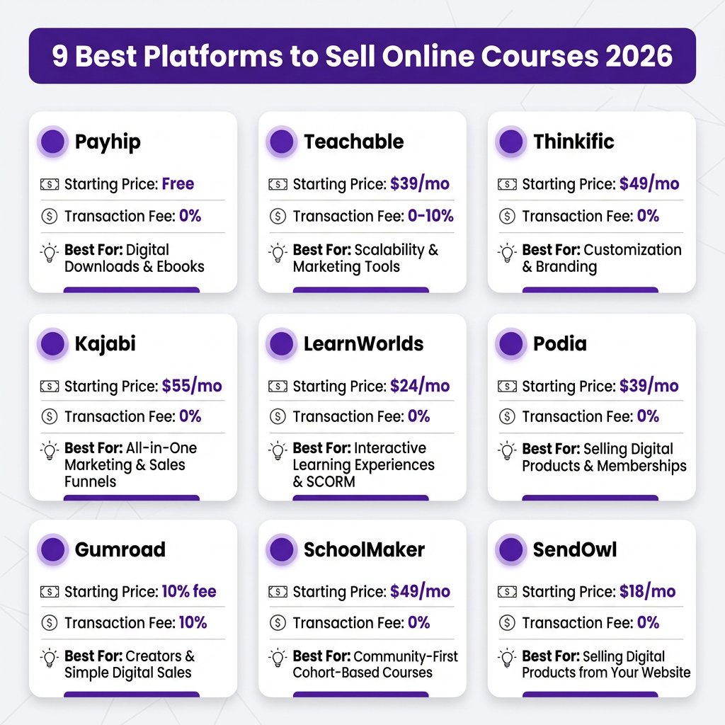 9 Best Platforms to Sell Online Courses in 2026: Complete Comparison