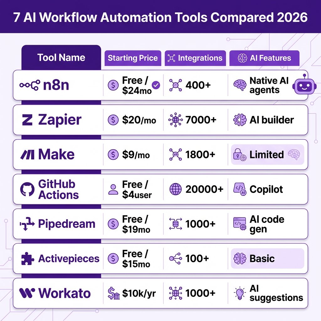 7 Best AI Workflow Automation Tools for Developers in 2026: Complete Comparison