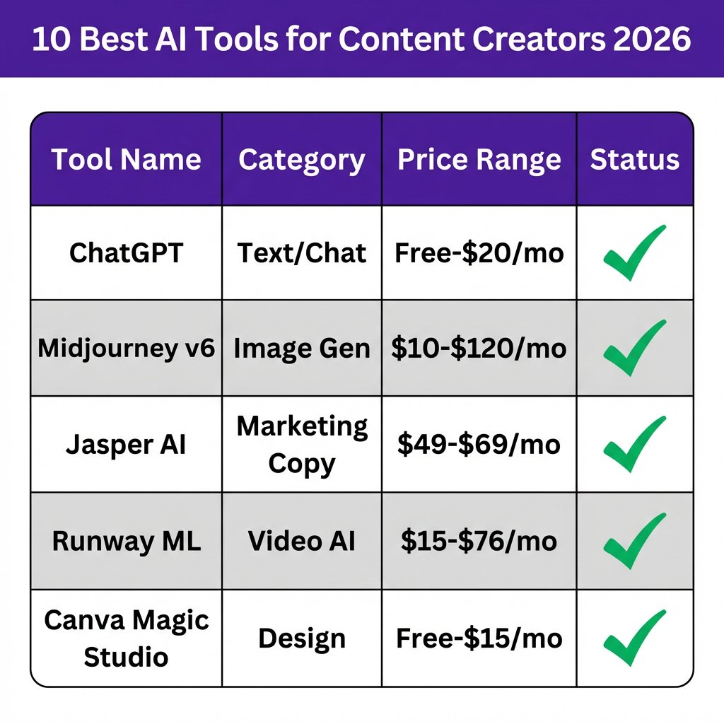 10 Best AI Tools for Content Creators in 2026: Complete Guide