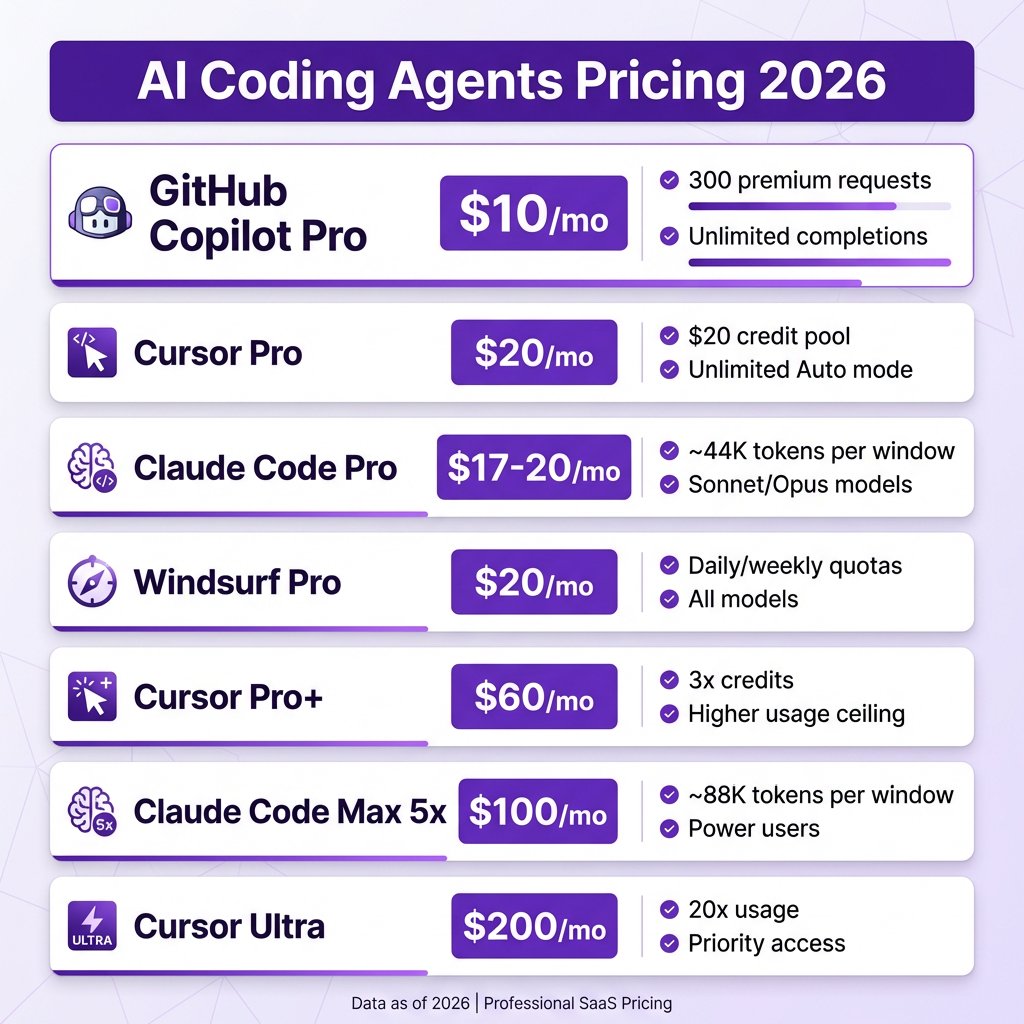 7 Best AI Coding Agents in 2026: Complete Pricing Comparison