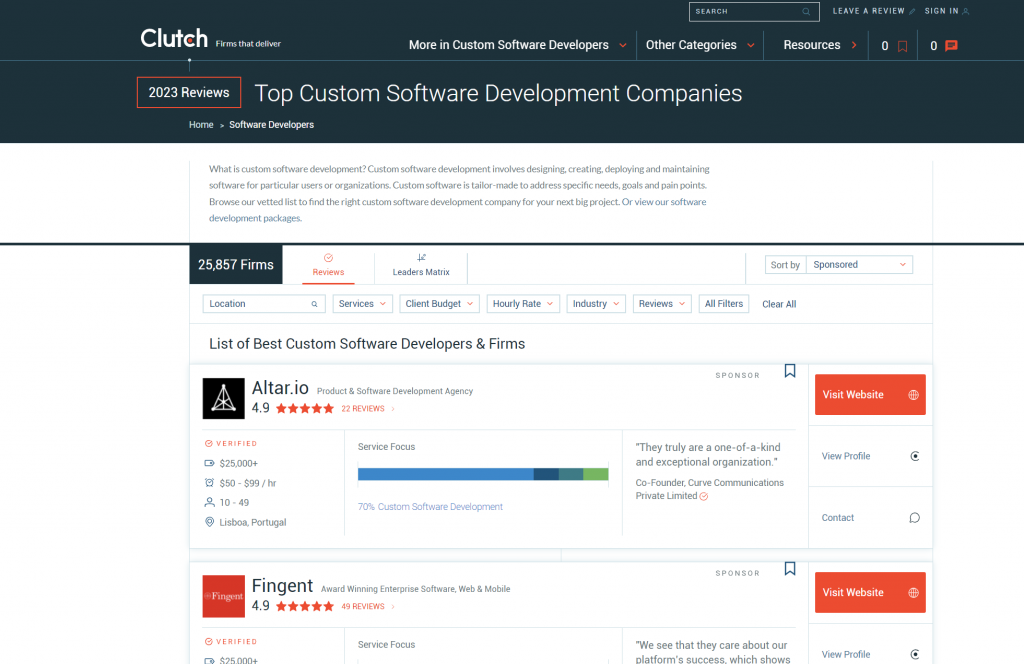 If you really insist on finding NFT marketplace development company, use Clutch to find the best-rated ones