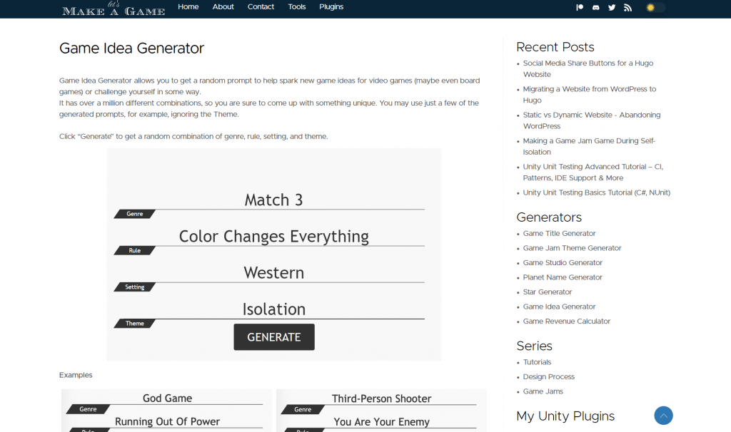 Generate a name for your game with a generator!
