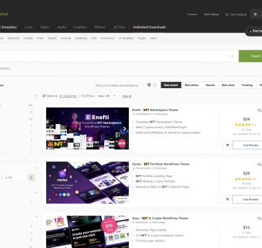 What's the best website builder for NFT - examples