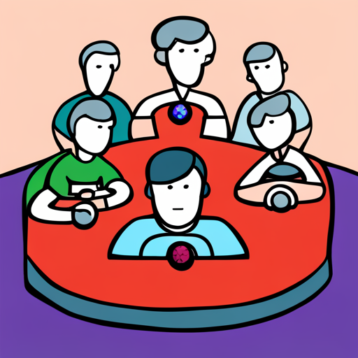 A cartoon depicting a symbolic represantation of the community of gamers connected via no-code store front