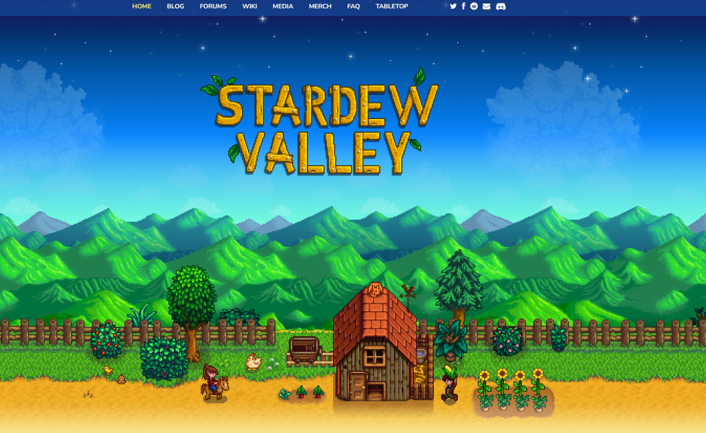 Stardew Valley landing page screenhot