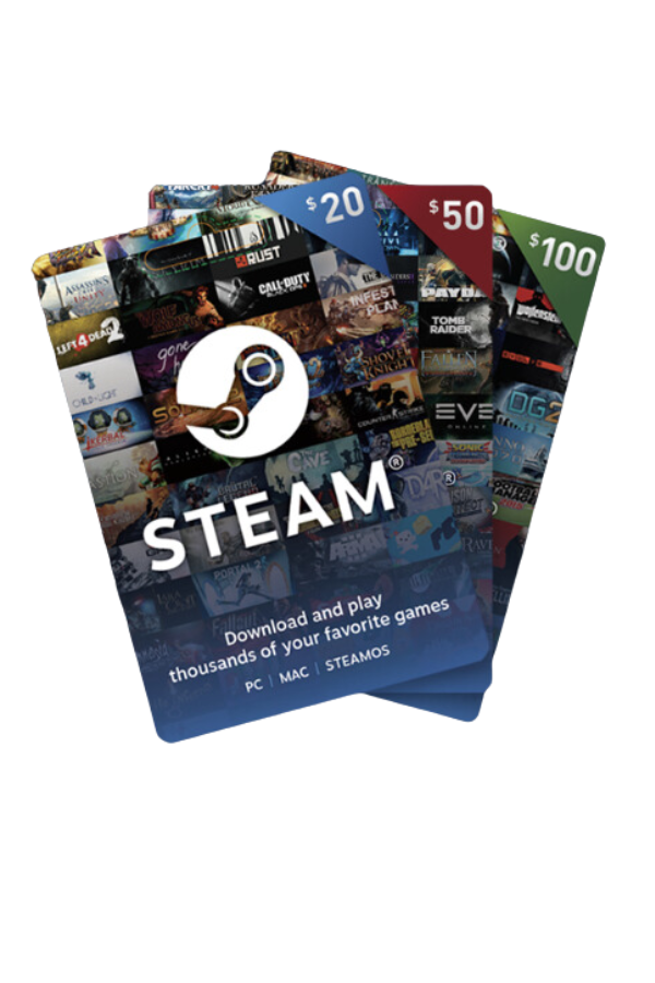 Steam cards of different denominations