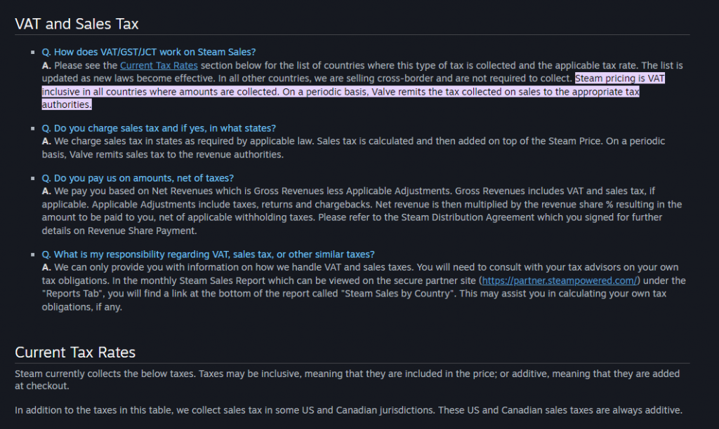 VAT rules for developers wanting to sell Steam games
