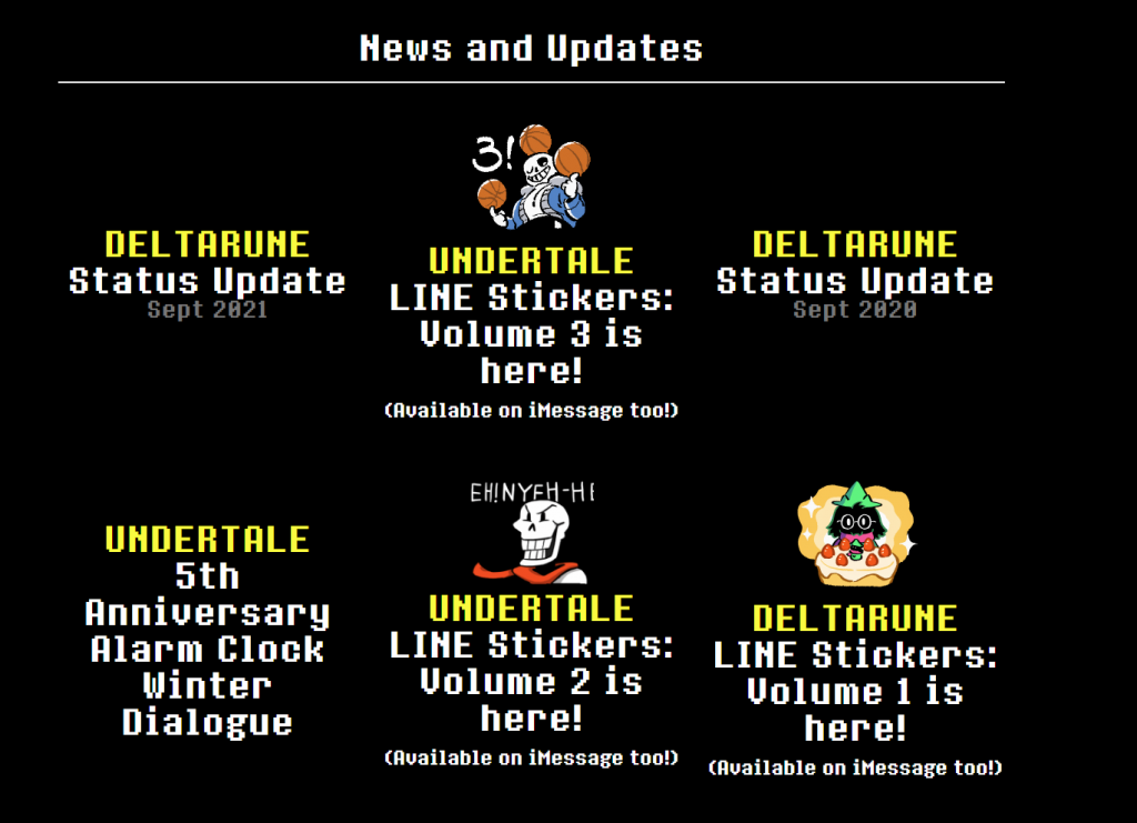 The Undertale indie game web shop is coherent with the game vibe