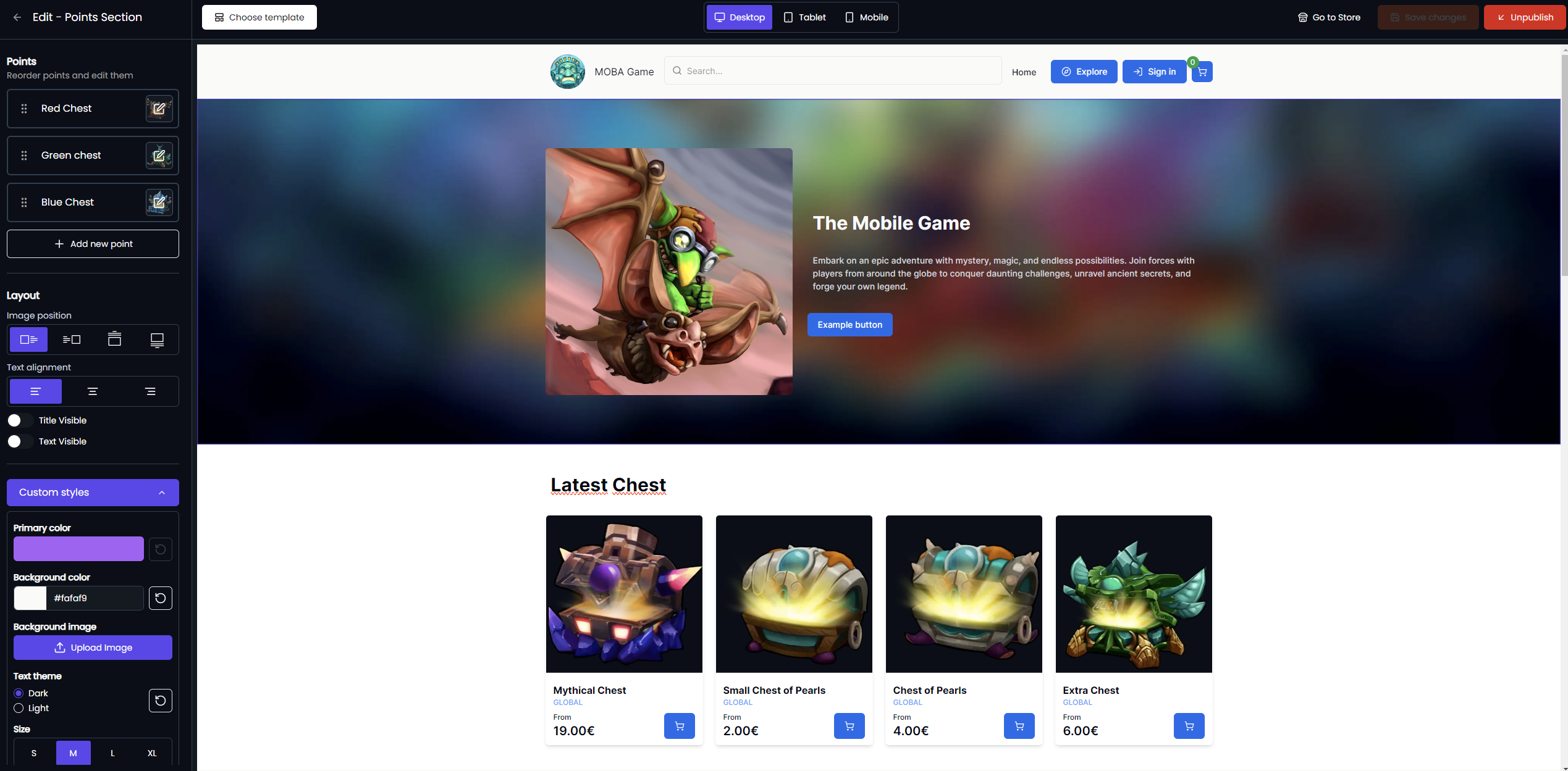 Efficient Web Store Creation for Mobile Games with Fungies.io