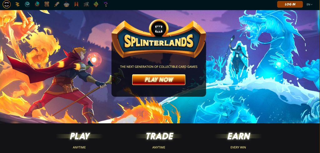 Splinterlands is a trading card game on Blockchain