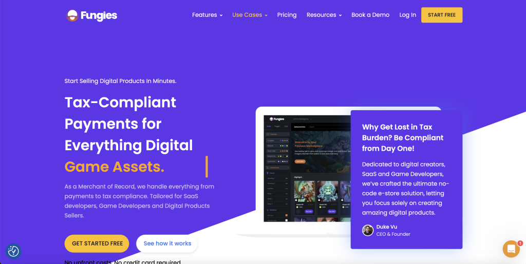 Fungies – Best eCommerce Platform for Digital Products with Built-In Tax Compliance
