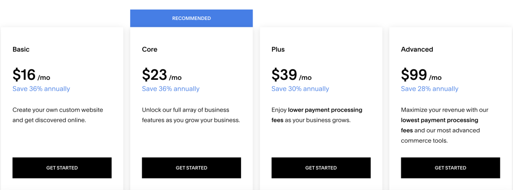 Squarespace Pricing