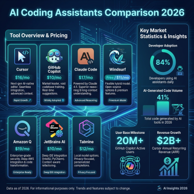 Best AI coding assistants 2026 comparison - pricing and features infographic 1