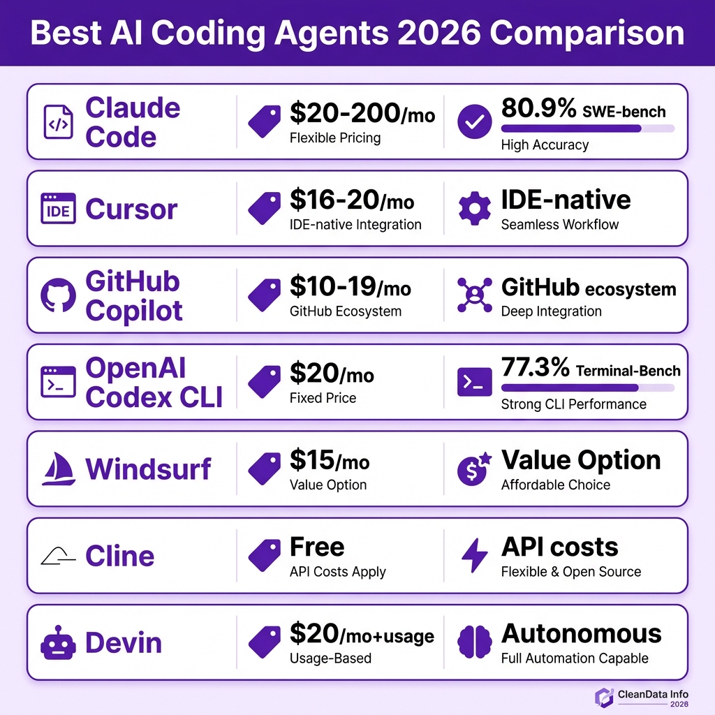 7 Best AI Coding Agents for Developers in 2026: Ranked and Compared
