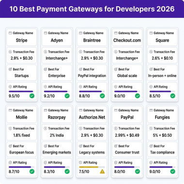 10 Best Payment Gateways for Developers in 2026: API-First Comparison