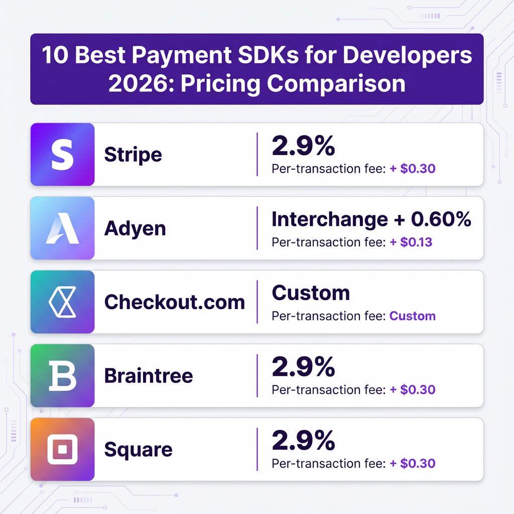 10 Best Payment SDKs for Developers in 2026: Complete Comparison