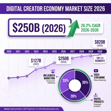 Digital Creator Economy 2026: The Complete Market Analysis with Data, Trends and Forecasts
