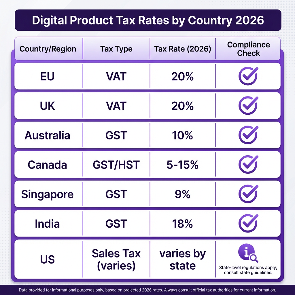 Digital Product Tax Compliance By Country — Complete 2026 Guide