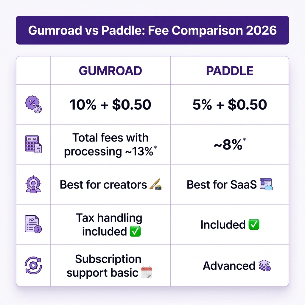 Gumroad vs Paddle: The Complete 2026 Comparison for Digital Sellers