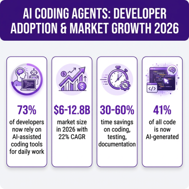 AI coding agents developer adoption statistics 2026 - 73% of developers use AI coding tools daily