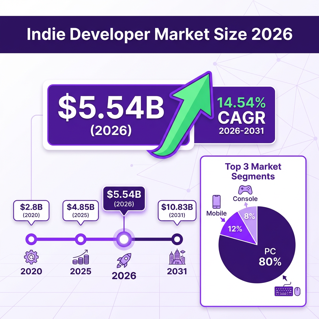 Indie Developer Market 2026: The Complete Industry Analysis with Data, Trends and Forecasts