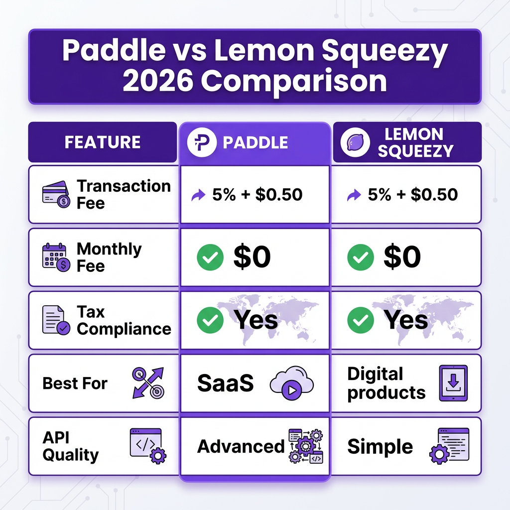 Paddle vs Lemon Squeezy: The Complete 2026 Comparison for SaaS & Digital Products