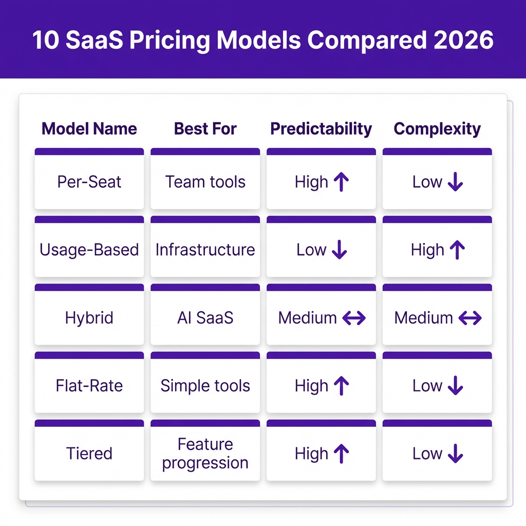 10 SaaS Pricing Models Compared: Which One Fits Your Business in 2026
