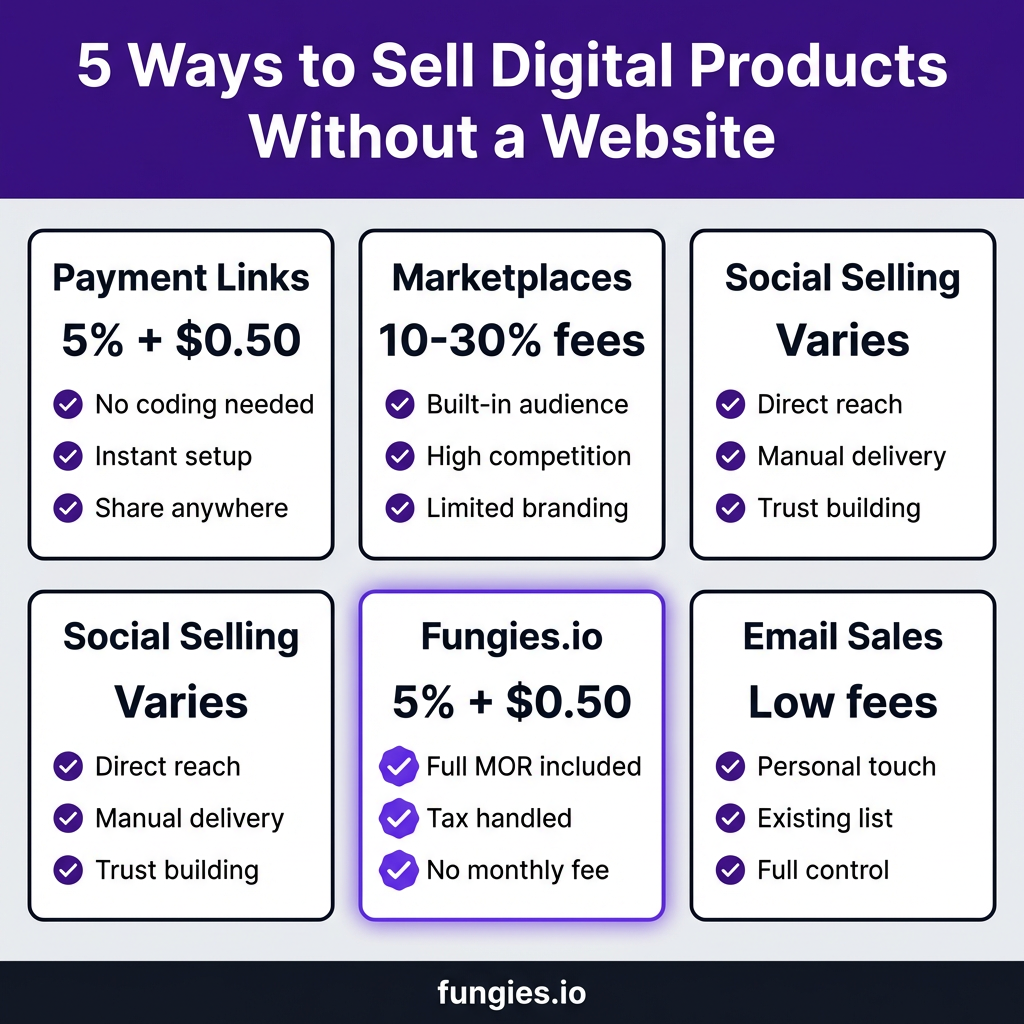 How to Sell Digital Products Without a Website: The Complete 2026 Guide