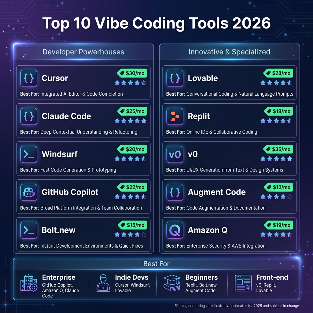 10 Best Vibe Coding Tools in 2026: Ranked by Real Performance & Pricing