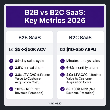 B2B vs B2C SaaS: 7 Key Differences, Metrics & Growth Strategies for 2026