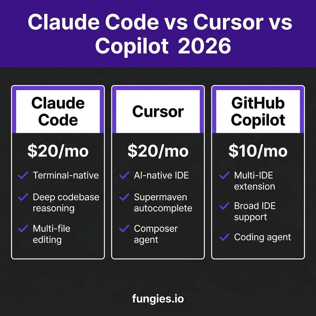 Claude Code vs Cursor vs GitHub Copilot: The 2026 Developer Comparison