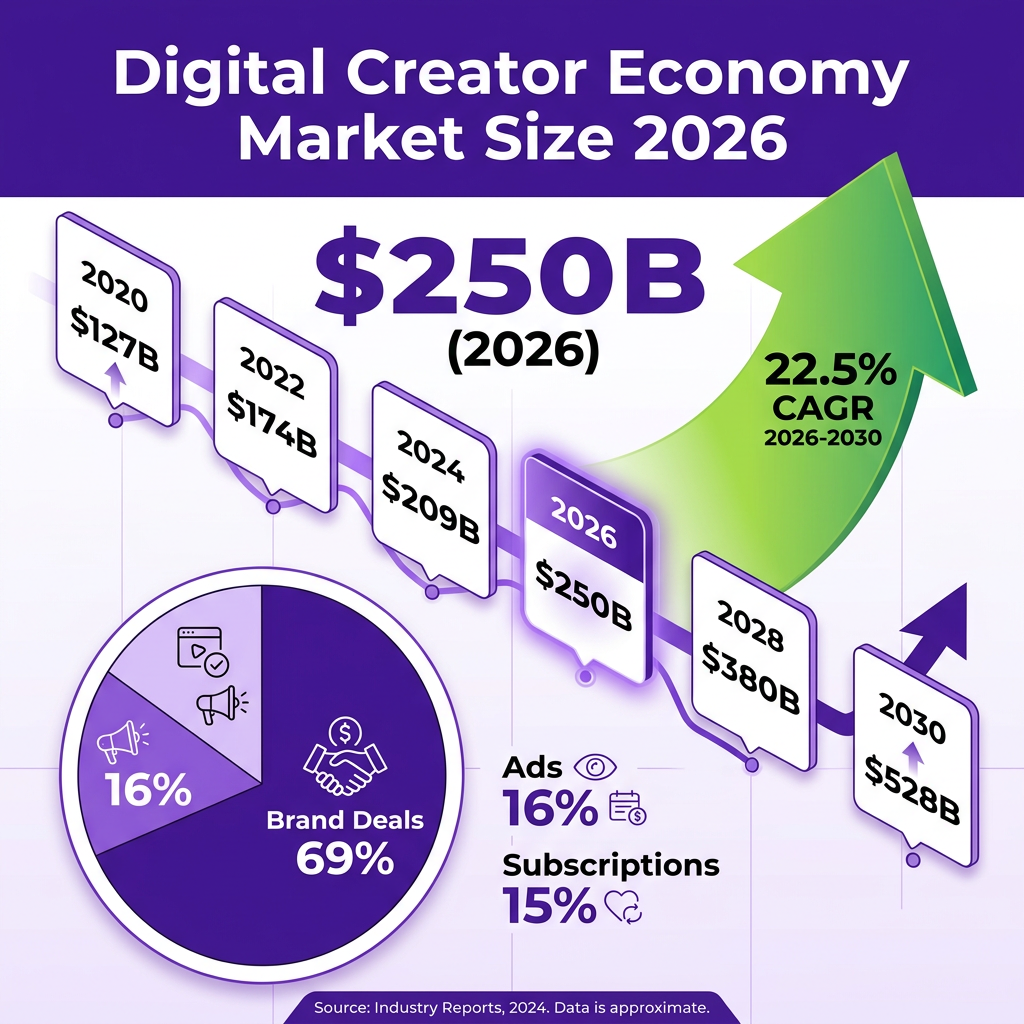 Digital Creator Economy 2026: The Complete Market Analysis with Data, Trends and Forecasts