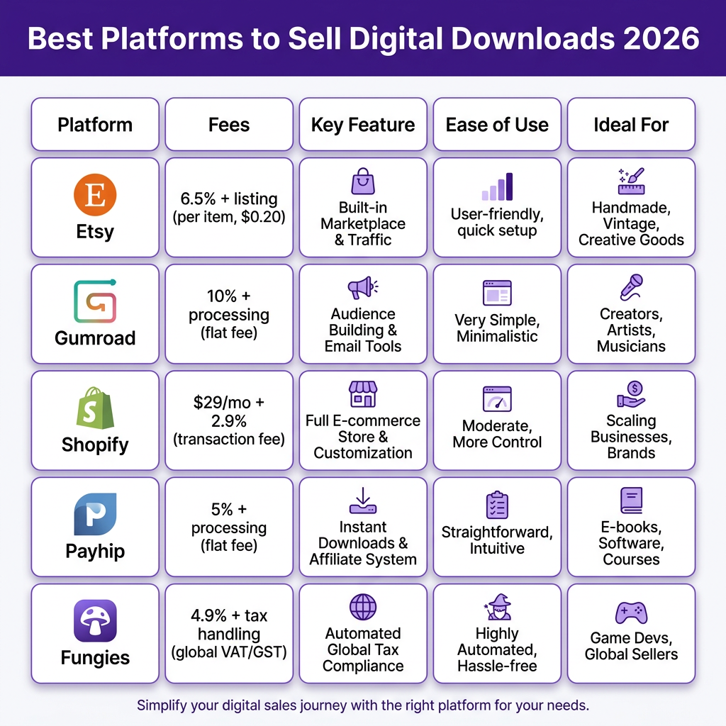 How to Sell Digital Downloads Online in 2026: Complete Guide for Creators