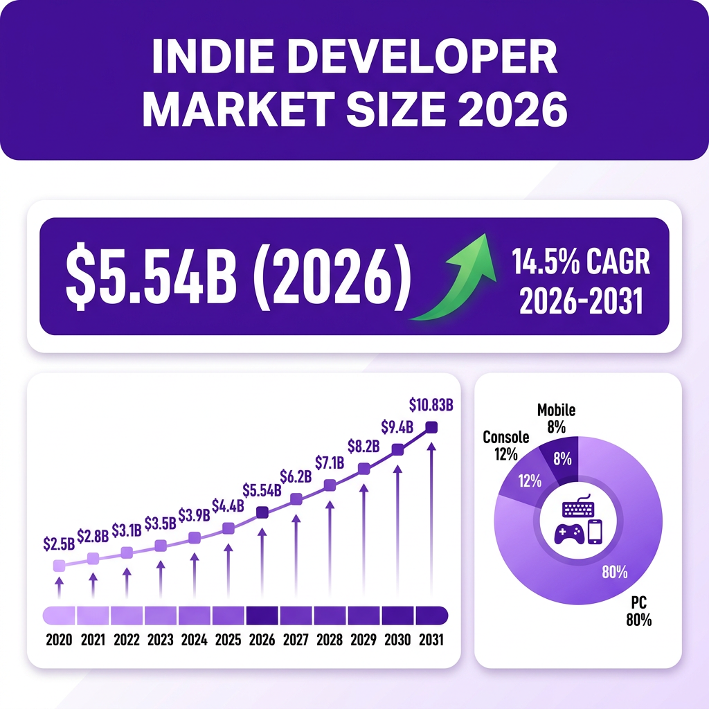 Indie Developer Market 2026: The Complete Industry Analysis with Data, Trends and Forecasts