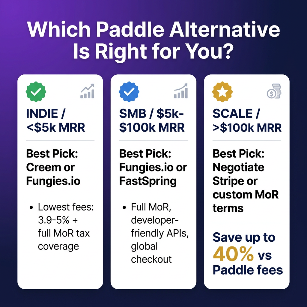 7 Best Paddle Alternatives for SaaS in 2026: Lower Fees, Full MoR Coverage