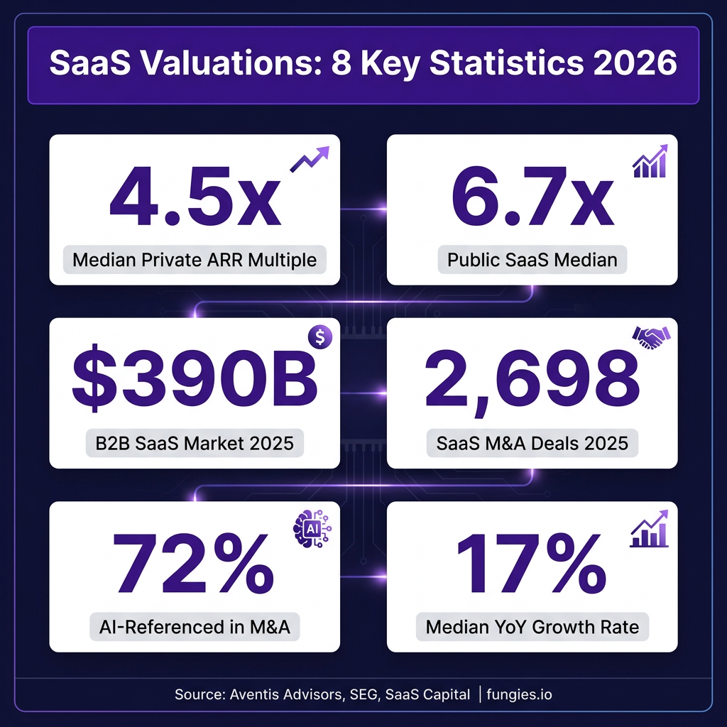 SaaS Valuation Statistics 2026: Market Multiples, Data & Trends (Comprehensive Report)