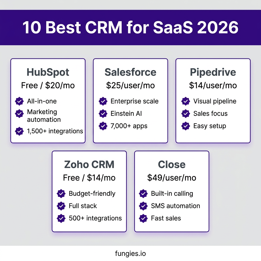 10 Best CRM for SaaS in 2026: Complete Comparison with Real Pricing