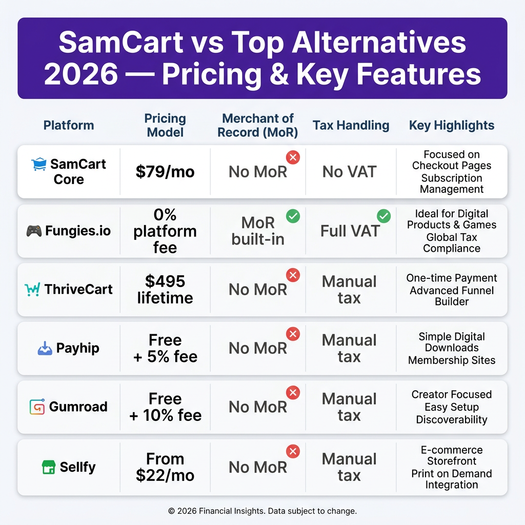 Best SamCart Alternatives in 2026: Cheaper, Smarter, and Tax-Compliant