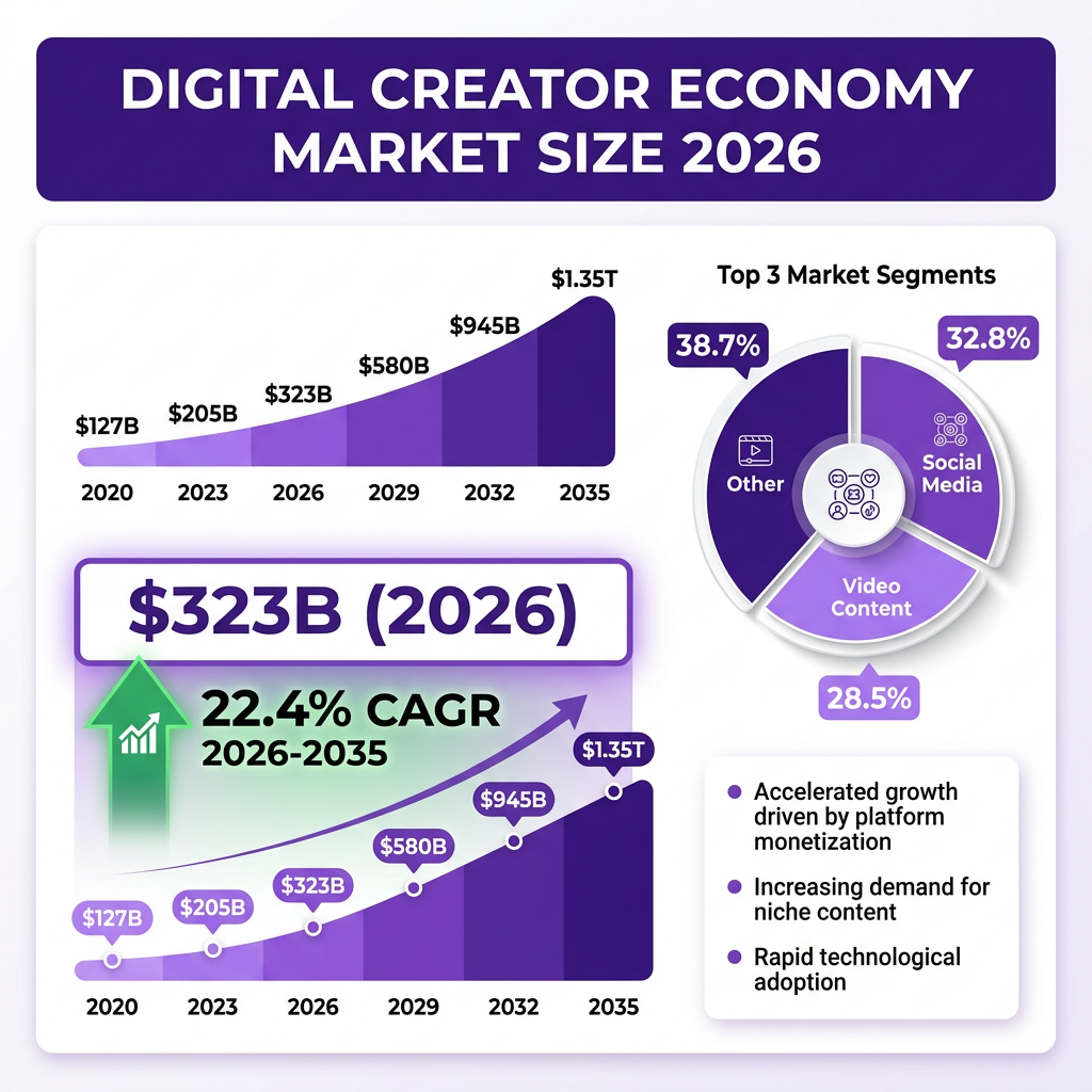 Digital Creator Economy 2026: The Complete Market Analysis with Data, Trends and Forecasts