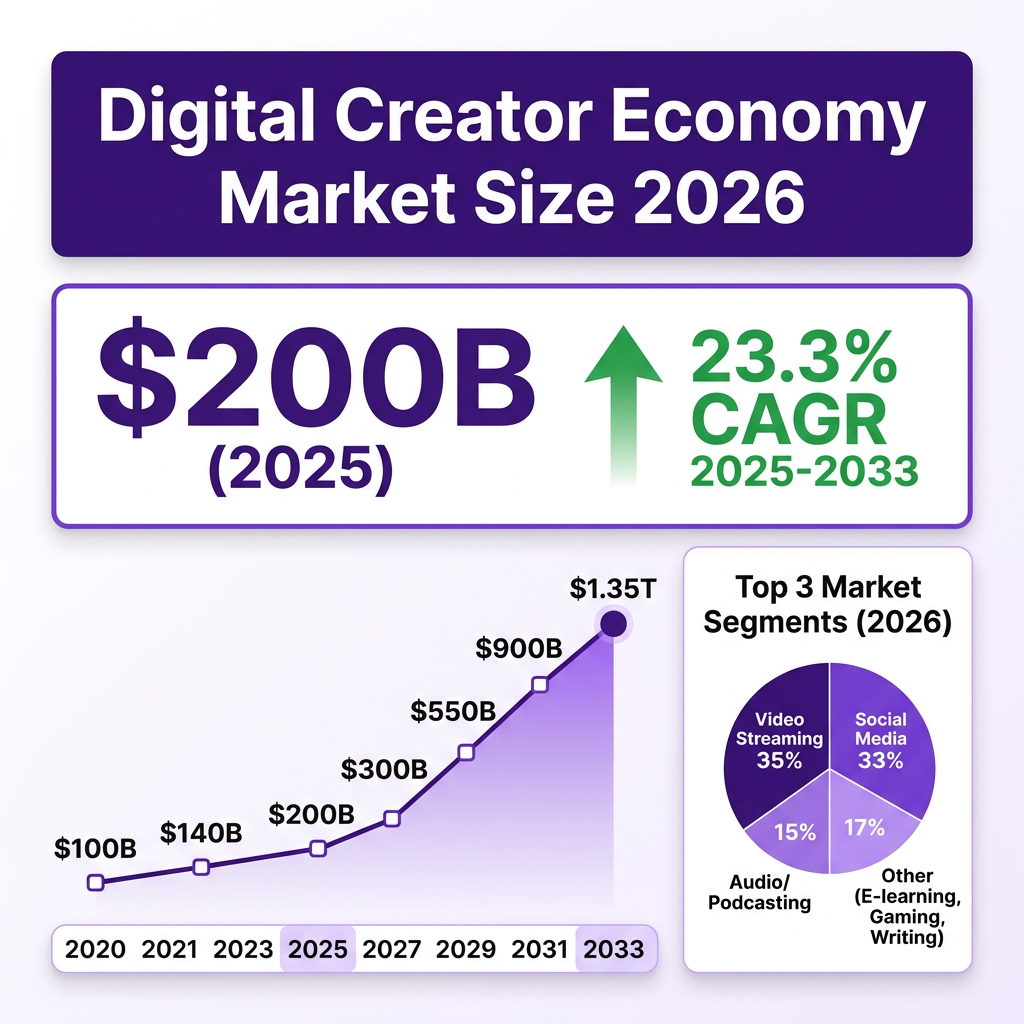Digital Creator Economy 2026: The Complete Market Analysis with Data, Trends and Forecasts
