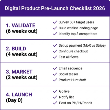 How to Launch a Digital Product in 2026: The Complete Pre-Launch Checklist