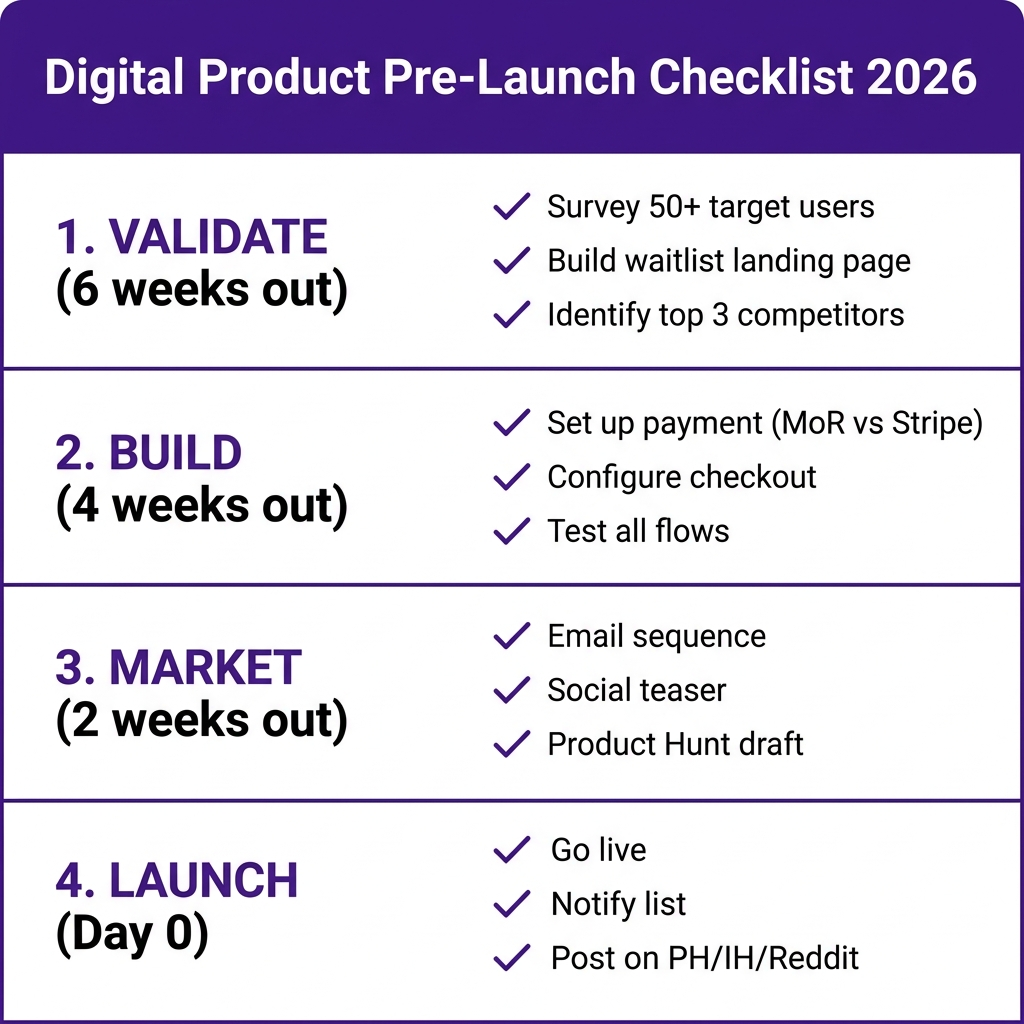 How to Launch a Digital Product in 2026: The Complete Pre-Launch Checklist