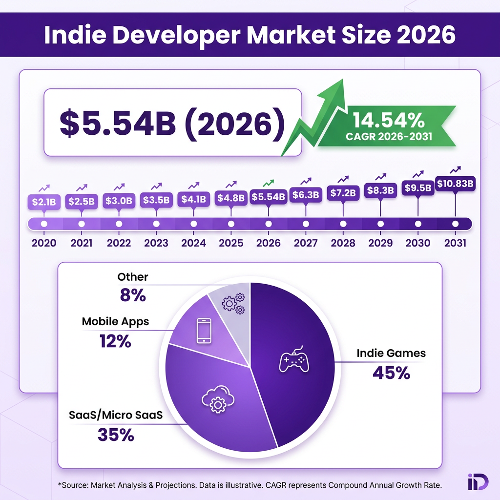 Indie Developer Market 2026: The Complete Industry Analysis with Data, Trends and Forecasts