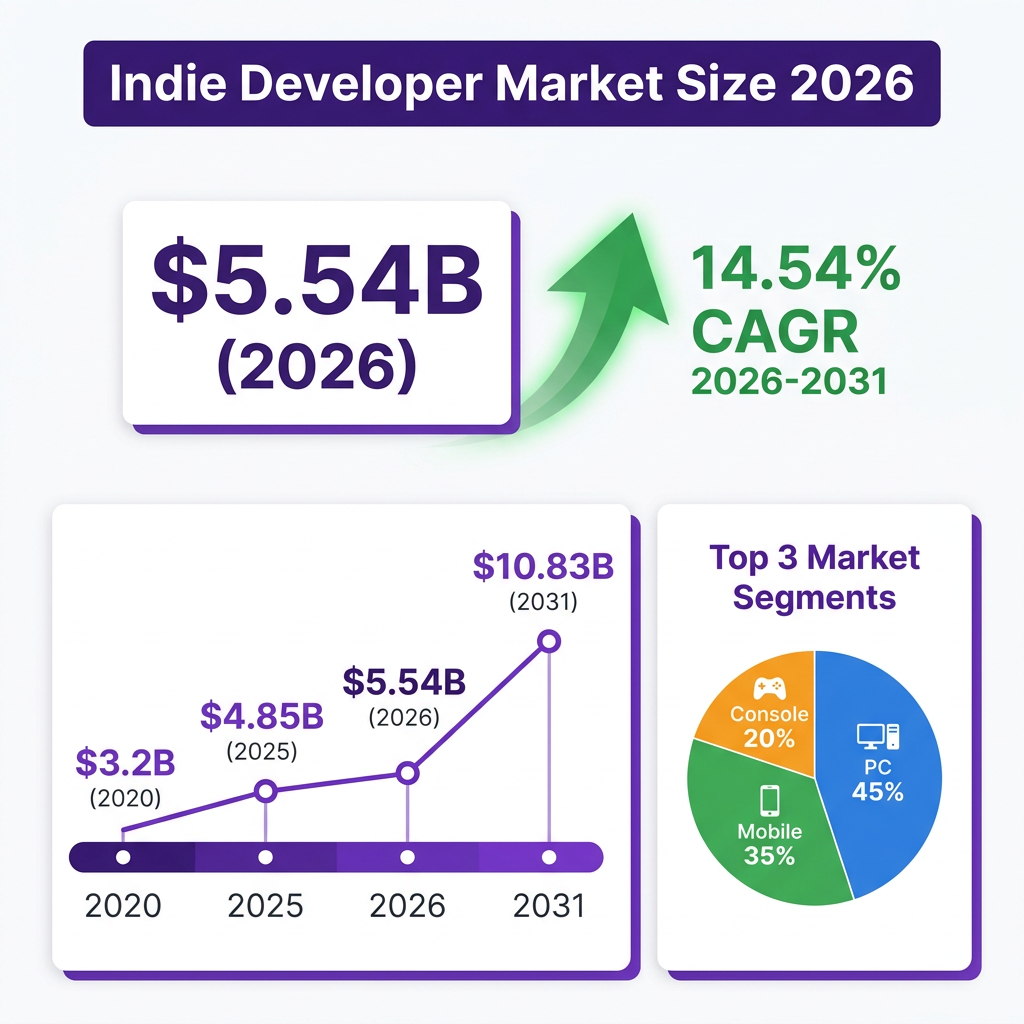 Indie Developer Market 2026: The Complete Industry Analysis with Data, Trends and Forecasts